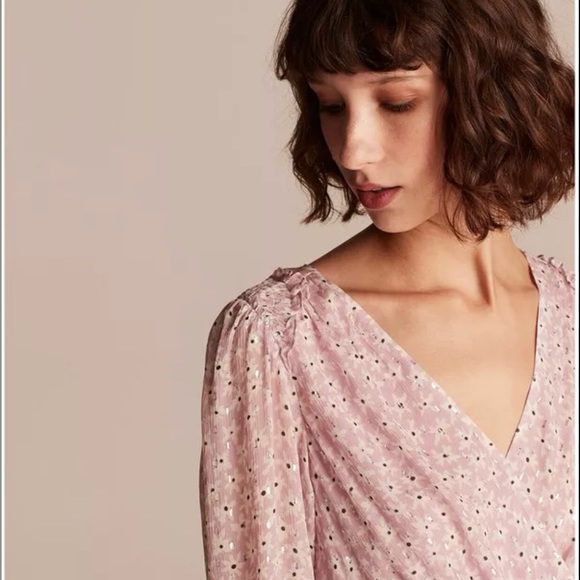 Rebecca Taylor Star Fleur Faux Wrap Short Dress (Pink Orchid) -Sz 6 NWT - Picture 2 of 4